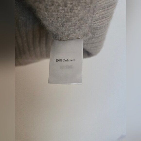 Pure Collection Taupe Cable Knit Cashmere Short Sleeve Cardigan | L - Picture 3 of 5